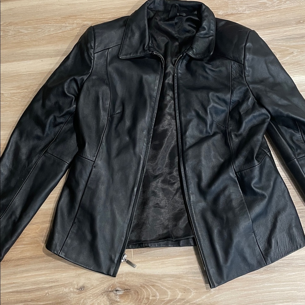 Style & Co black leather jacket - Picture 2 of 16